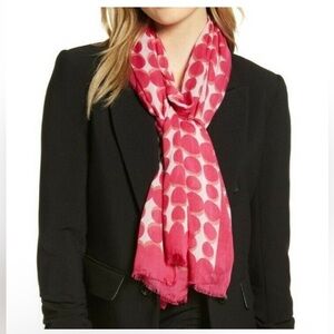 Kate Spade Seasonless Dot Oblong Scarf Begonia Bloom
